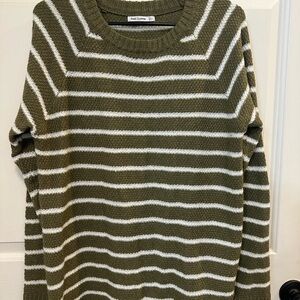Pink Clover Olive and Cream stripe Knit Sweater size large